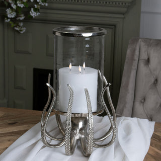 Silver Octopus Candle Lantern