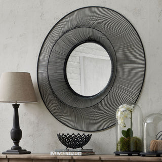 Bold Black Wire Accent Mirror