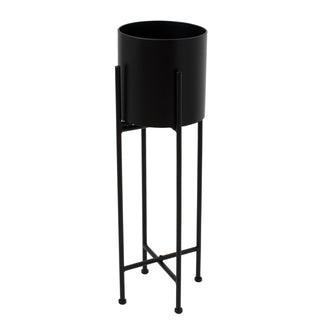 Matte Charcoal Cylindrical Planter