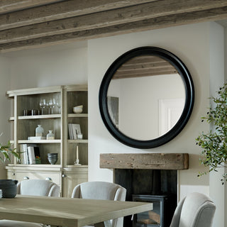 Elegance Round Black Wood Framed Mirror