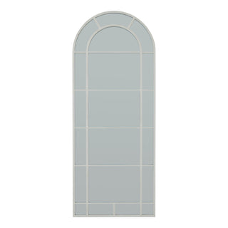 Luminous Arched White Window Mirror