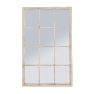 Elegance Washed Wood Window Mirror