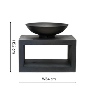 Fire Pit on Rectangle Console Black