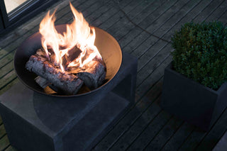 Fire Pit on Rectangle Console Black