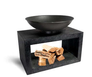 Fire Pit on Rectangle Console Black