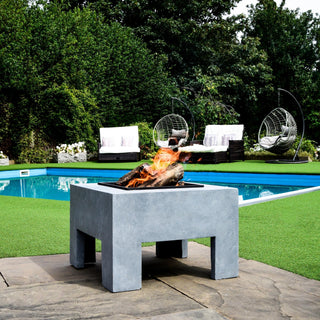 Square Fire Pit & Square Console Cement