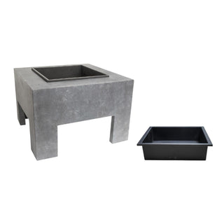 Square Fire Pit & Square Console Cement