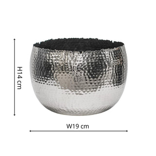 Hammered Bowl Nickel & Black Small