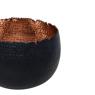 Hammered Bowl Black & Copper Large