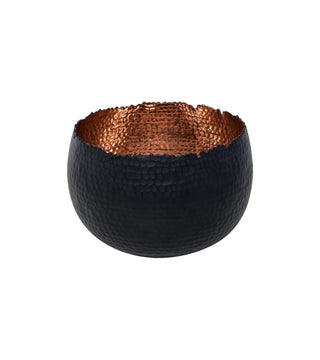 Hammered Bowl Black & Copper Large