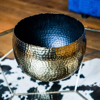 Hammered Bowl Black & Gold Large