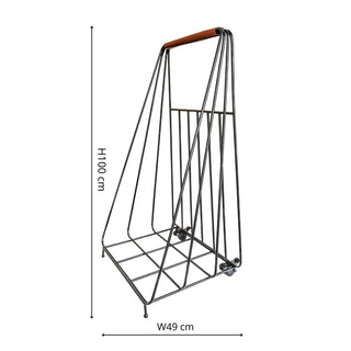 Leather-Handled Log Rack