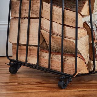Leather-Handled Log Rack