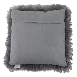 Grey Curly Sheepskin Cushion