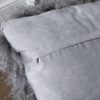 Grey Curly Sheepskin Cushion