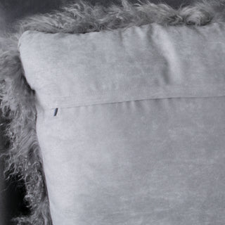 Grey Curly Sheepskin Cushion