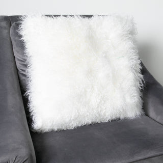 Natural Curly Sheepskin Cushion