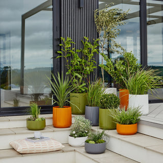 Hudson Green Corrugated Bowl Planter