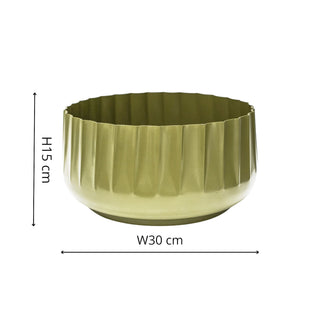 Hudson Green Corrugated Bowl Planter