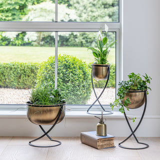 Solara Brass Round Planter