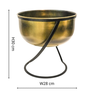 Solara Brass Round Planter