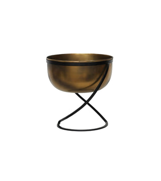 Solara Brass Round Planter