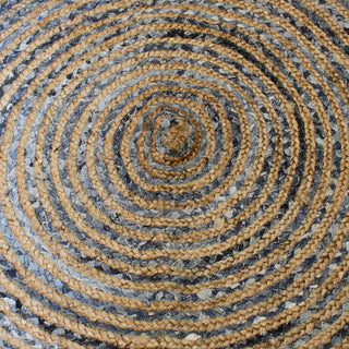 Round Jute and Recycled Denim Rug