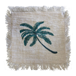 Linen Cushion Cover Palm Tree Large