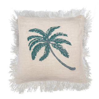 Linen Cushion Cover Palm Tree Large