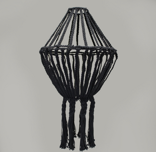 Macrame Drop Chandelier in Black