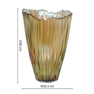 Mocha Rippled Glass Vase