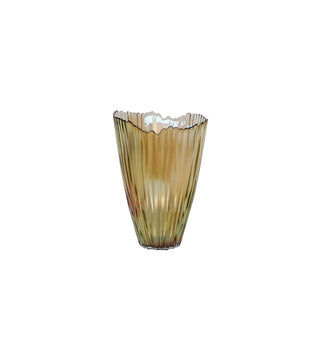 Mocha Rippled Glass Vase