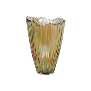 Mocha Rippled Glass Vase