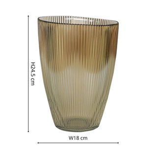 Mocha Ribbed Tall Vase