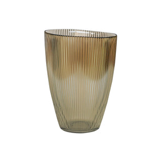 Mocha Ribbed Tall Vase