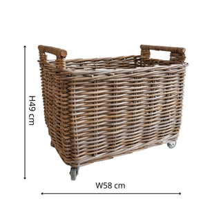 Natural Rattan Log Cart