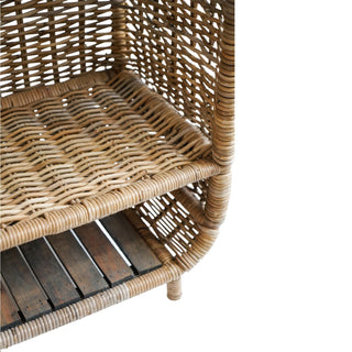 Rustic Rattan Log Cart