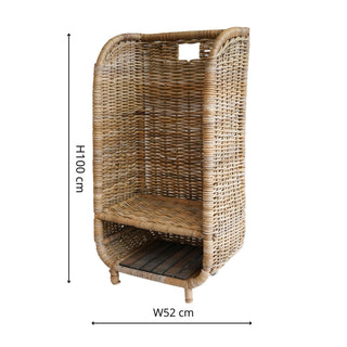 Rustic Rattan Log Cart