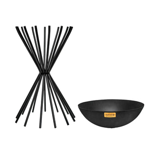 Forge Tall Fire Bowl in Black