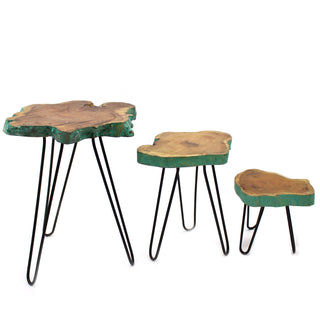 Gamal Wood Plant Stand Set Natural