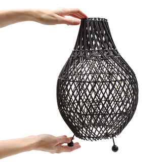 Rattan Black Table Lamp