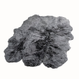 Six-Pelt Grey Sheepskin Rug