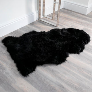 Black Sheepskin Rug Large