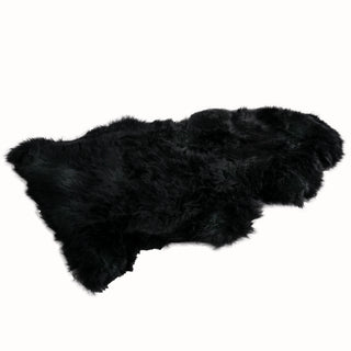 Black Sheepskin Rug Large