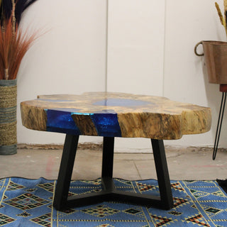 Tamarind and Blue Resin Coffee Table