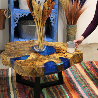 Tamarind and Blue Resin Coffee Table