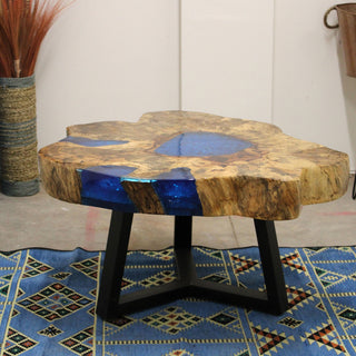 Tamarind and Blue Resin Coffee Table