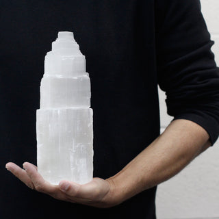 Natural Selenite Tower Lamp