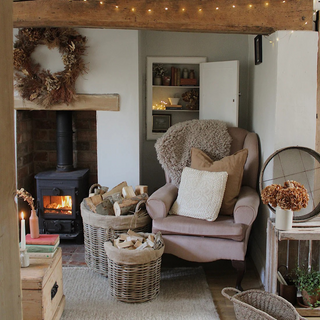 Wicker Log Basket Set